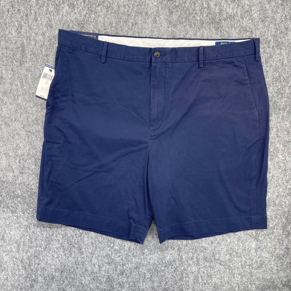 Polo Ralph Lauren Shorts Mens 40 Stretch Classic Fit 9 Inch Chino Navy Blue NWT